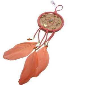 Justice Coral Colored Dreamcatcher Decoration w/ 6 pairs earrings NWT